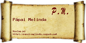 Pápai Melinda névjegykártya