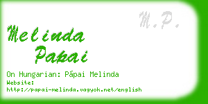 melinda papai business card